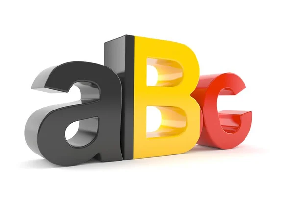 Abc Text Mit Belgischer Flagge Auf Weißem Hintergrund Illustration — Stockfoto