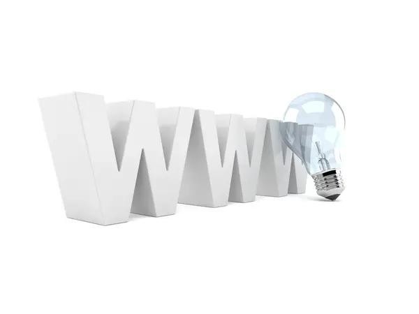 Glödlampa Med Www Text — Stockfoto