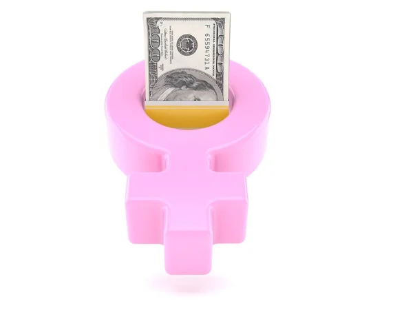 Dollar Valuta Binnen Vrouwelijk Geslacht Symbool — Stockfoto