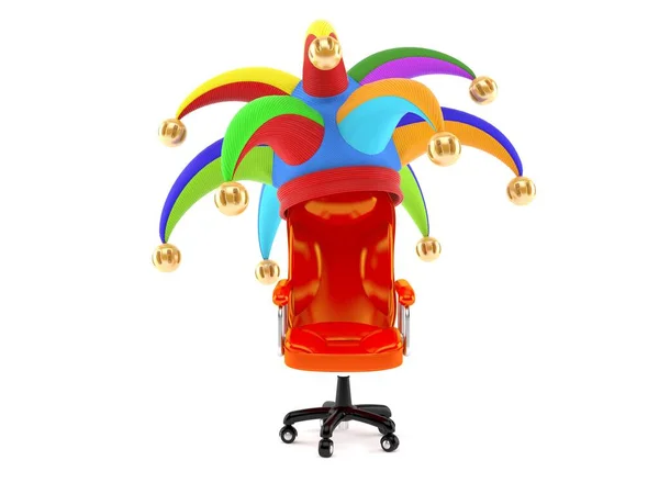 头戴小丑帽的商务椅 — 图库照片