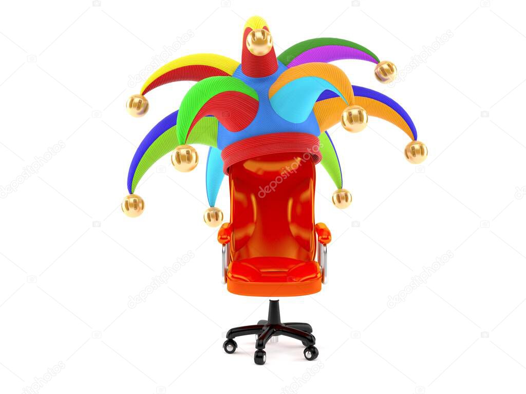 Business chair with jester hat