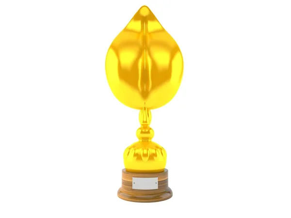 Leaf Golden Trophy Isolated White Background Illustration — Stock Photo, Image