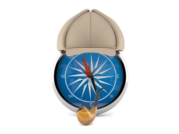 Compass with detective hat