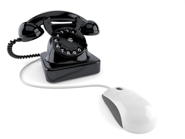 Τηλέφωνο Ποντίκι Υπολογιστή Απομονωμένο Λευκό Φόντο Εικονογράφηση — Φωτογραφία Αρχείου