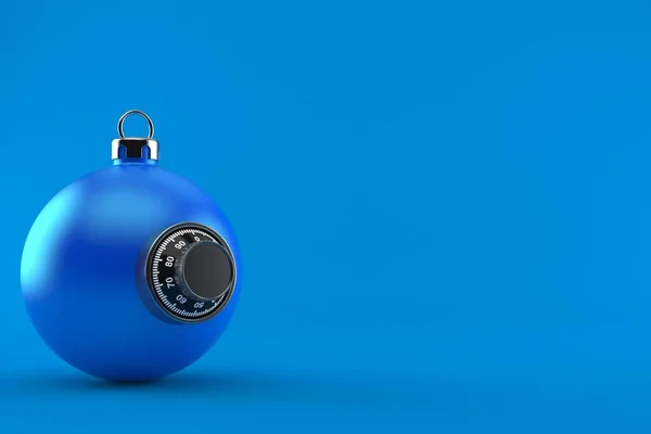 青の背景に隔離された組み合わせロック付きクリスマスの泡 3Dイラスト — ストック写真