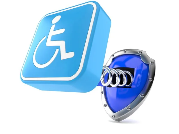 Handicap Symbol Izolovaným Štítem Bílém Pozadí Ilustrace — Stock fotografie