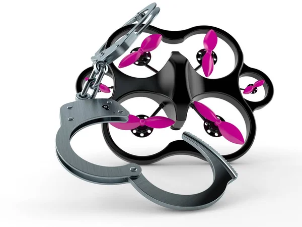 Drone Con Manette Isolate Fondo Bianco Illustrazione — Foto Stock