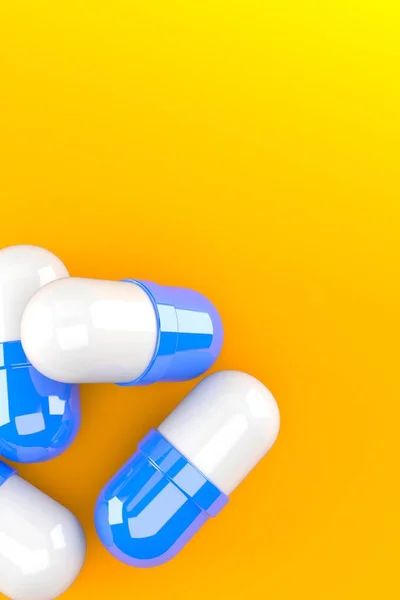 Few Pills Orange Background Illustration — Stock Photo, Image