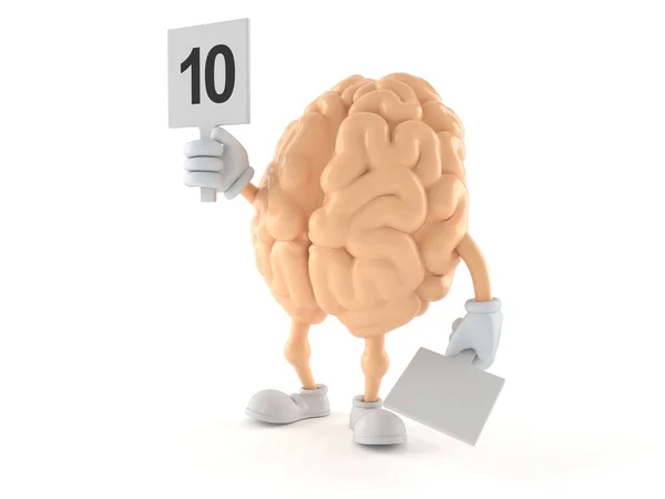 Znak Mozku Ratingovým Číslem Izolovaným Bílém Pozadí Ilustrace — Stock fotografie