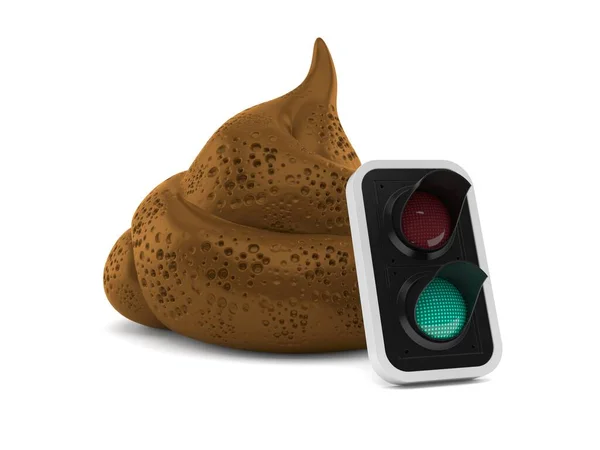 Dung Poo Green Traffic Light — Stock Photo, Image