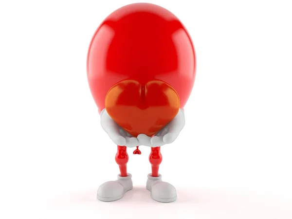 Ballon Charakter Mit Herz Isoliert Auf Weißem Hintergrund Illustration — Stockfoto