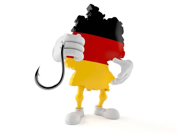Deutsche Figur Mit Angelhaken Isoliert Auf Weißem Hintergrund Illustration — Stockfoto