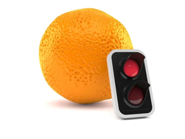 Oranje Met Rood Verkeerslicht — Stockfoto