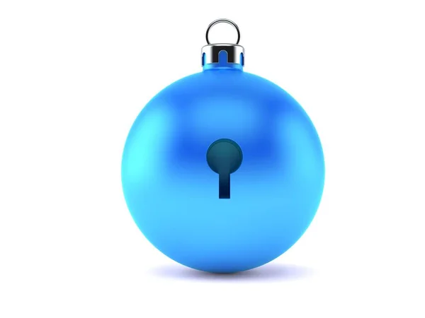 白い背景に隔離された鍵穴を持つクリスマスの泡 3Dイラスト — ストック写真