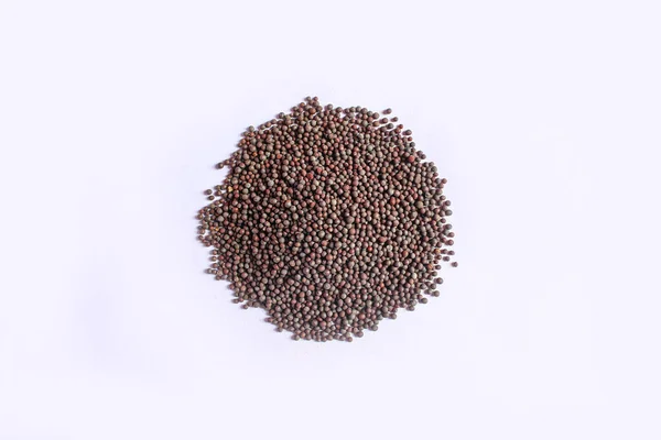 Семена Черной Горчицы Белом Фоне — стоковое фото