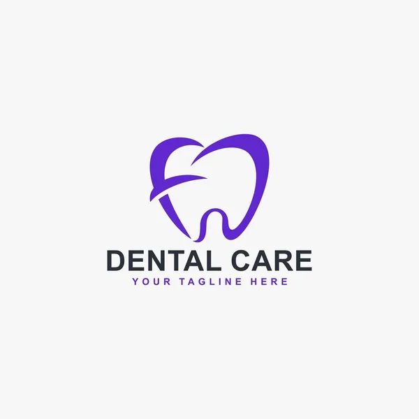 Дизайн Логотипа Клиники Символ Стоматологической Помощи Вектор Иконки Зуба Абстрактными — стоковый вектор