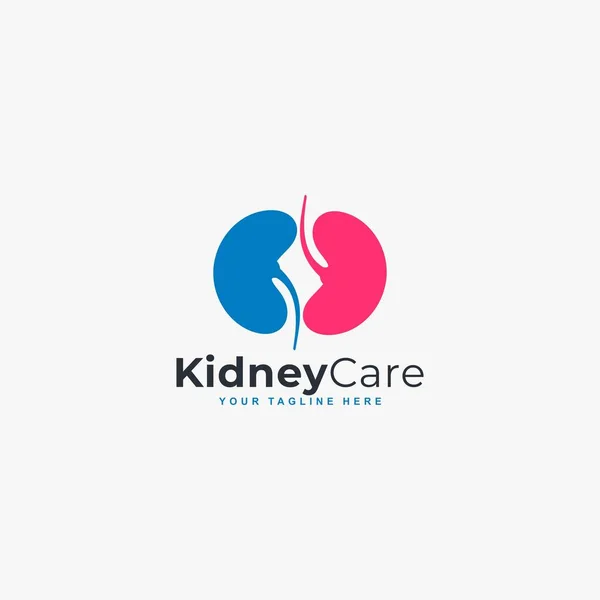 Kidney Care Logo Design Vector Kidney Clinic Abstract Symbol — Stock Vector