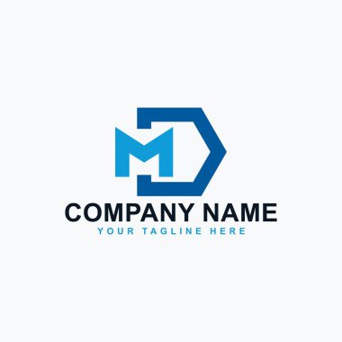 Harf DM logo tasarım vektörü. Monogram D soyut tasarım.