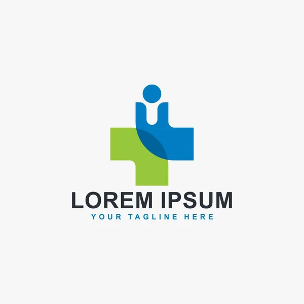 Çapraz tıbbi logo tasarım vektörü. Sağlık hizmeti logosu tasarımı.