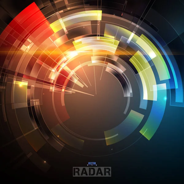 Exibição Radar Hud Futurista Abstrata Elementos Design Ficção Científica Fundo —  Vetores de Stock