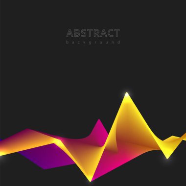 Dalgalı arka plan. Dinamik kompozisyon 3d formu. Afiş, poster, afiş tasarım şablonu. Dinamik etkisi. Vektör çizim Eps10.