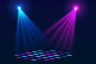 Gösterinin arka planı. Vektör içi projektörle parladı