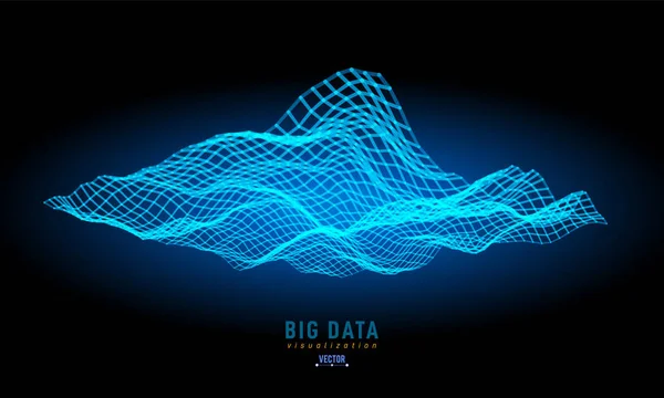 Visualização Big Data Abstrato Fluxos Dados Gráficos Ângulo Dados Tópicos — Vetor de Stock