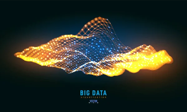 Visualizzazione Astratta Dei Big Data Flussi Dati Grafici Aggrovigliati Infografica — Vettoriale Stock