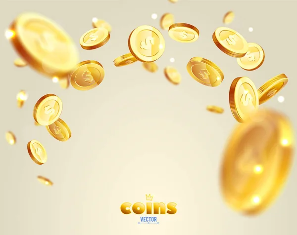 Gerçekçi altın sikkeler patladı. Şeffaf arkaplanda izole.