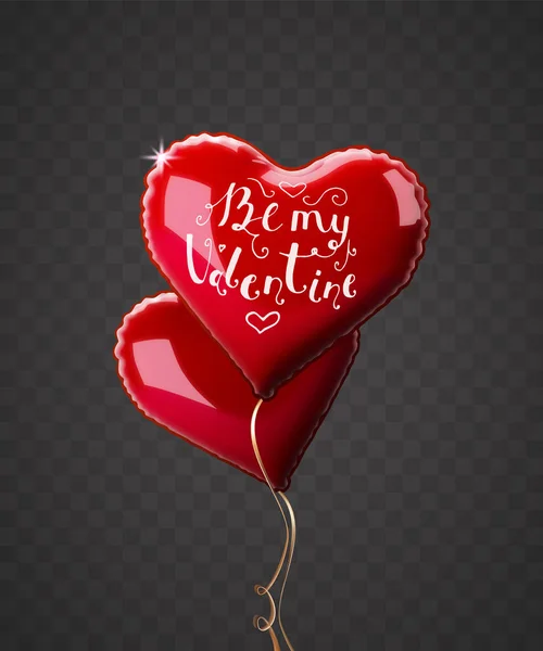 Χαιρετισμός Επιγραφή Ένα Κόκκινο Μπαλόνι Σχήμα Καρδιάς Vector Εικονογράφηση Διακοπών — Διανυσματικό Αρχείο
