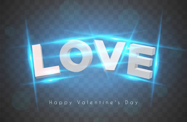 Moderne Buchstaben Mit Glühlampen Das Wort Liebe Valentinstag Folge — Stockvektor