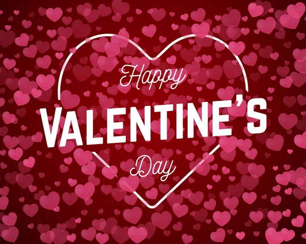 Valentinstag Abstrakten Hintergrund Mit Roten Herzförmigen Vektor Urlaub Illustration Glücklicher — Stockvektor