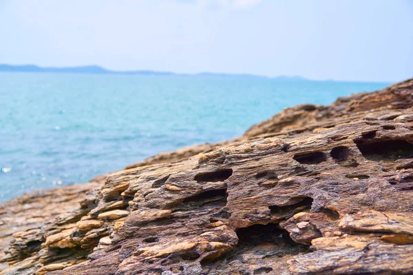 Rock Corroded Shape Beach — Stock Photo, Image