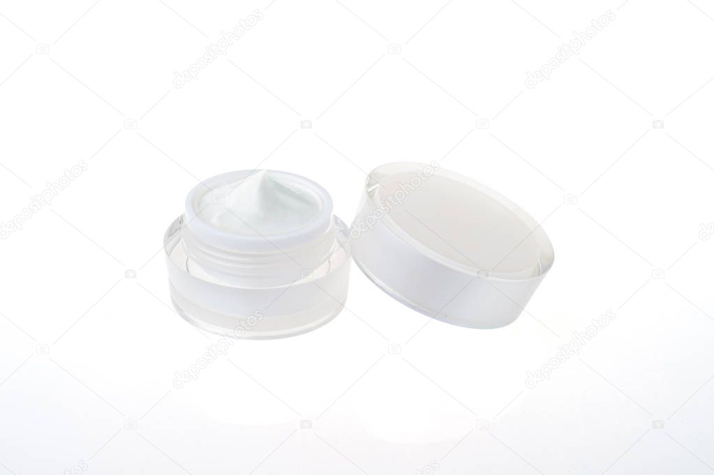 Cosmetic jar isolated on background