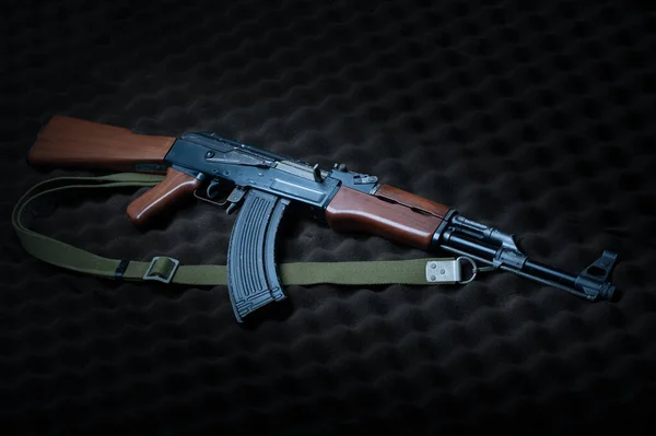 Famosa Espingarda Russa Kalashnikov Rifles Mais Populares Amplamente Utilizados Mundo — Fotografia de Stock