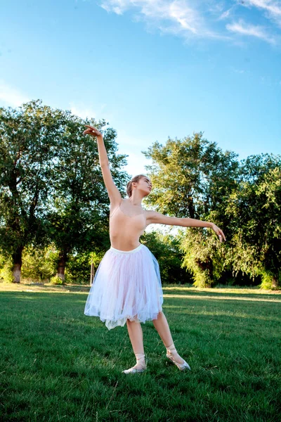Sensual Bailarina Sobre Naturaleza Verano —  Fotos de Stock