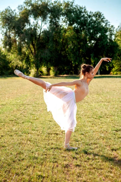 Ballerina Sensuale Sulla Natura Estate — Foto Stock