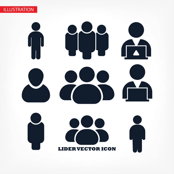 Businessman vector icon style many linear people. Vector Graphics