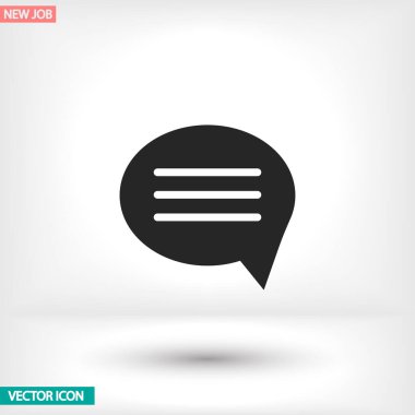 Sohbet sms vektör simgesi, lorem ipsum düz tasarım