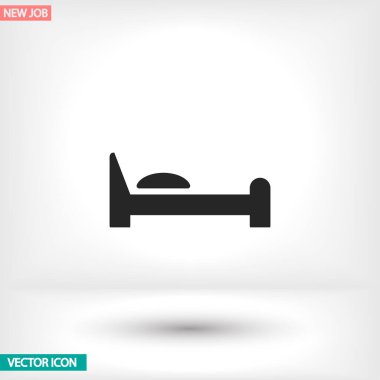 Yatak vektör simgesi, lorem ipsum düz tasarım
