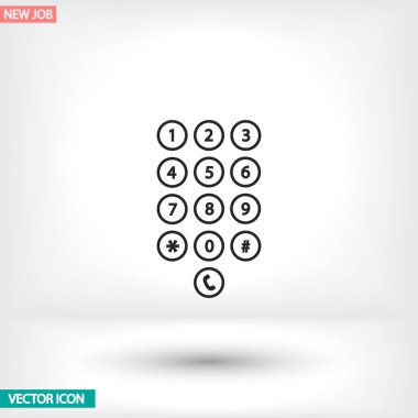 Klavye vektör simgesi, lorem ipsum Düz Tasarım