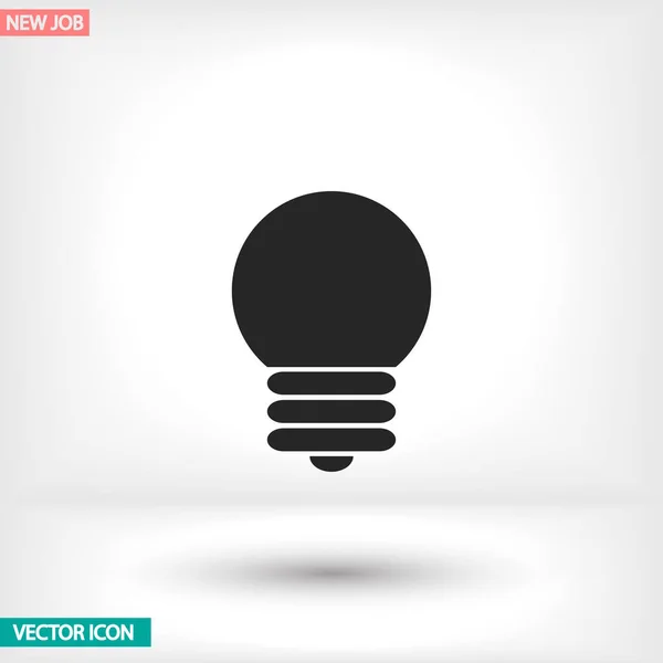 Glühbirnenvektorsymbol, lorem ipsum Flaches Design — Stockvektor