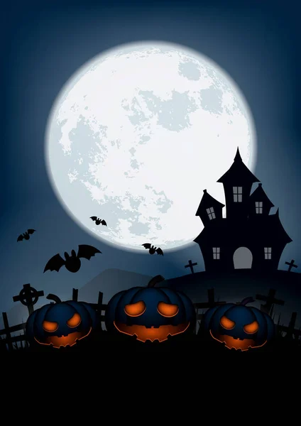 Feliz Dia Halloween Fundo Abóbora Monstro Vetor Design — Vetor de Stock