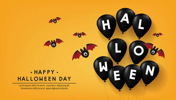 Feliz Día Halloween Banner Vector Diseño — Vector de stock