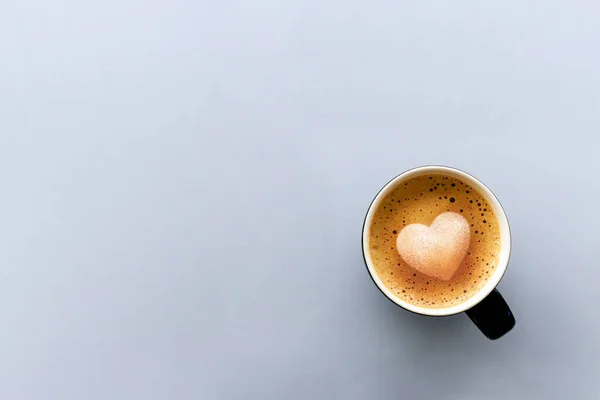 Amor Café Arte Latte Con Patrón Corazón Una Taza Blanca — Foto de Stock