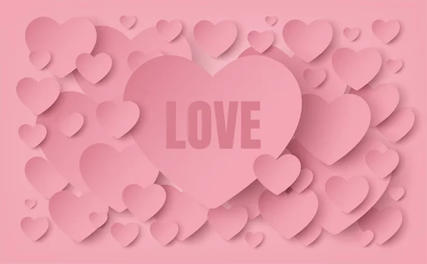 Valentine Concept Heart Paper Banner Vector Design — Stock Vector