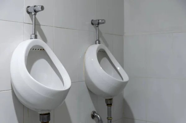 Primer Plano Antiguos Urinarios Olla Cámara Inodoro Con Enfoque Suave —  Fotos de Stock