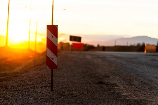 Construcción Carreteras Con Enfoque Suave Sobre Luz Fondo — Foto de Stock