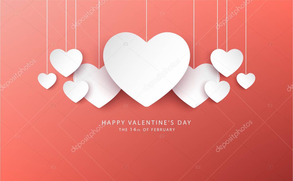 happy valentine's day banner vector design