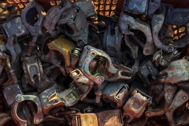 Demir pas closeup grup. üst görünüm